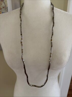 VINTAGE BENDABLE MIXED METAL SNAKE CHAIN NECKLACE Flexible Snake Bone Necklace